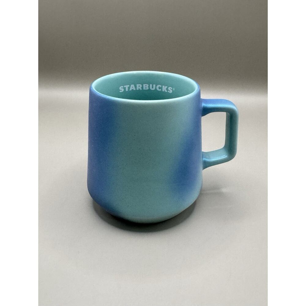 Starbucks 2021 Gradient Blue/Teal Ceramic Coffee Mug 14 Oz Microwave & Dishwashe